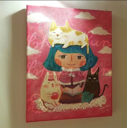 《  我願意為你  說一個又一個的 故事 》/ 壓克力顏料