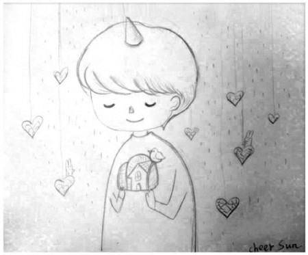 《 家就在心中 》/ 原子筆